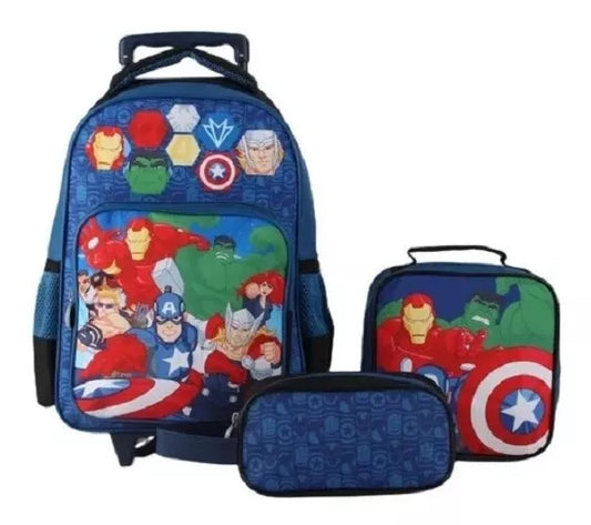 Mochila Avengers Trolley Lonchera estuch